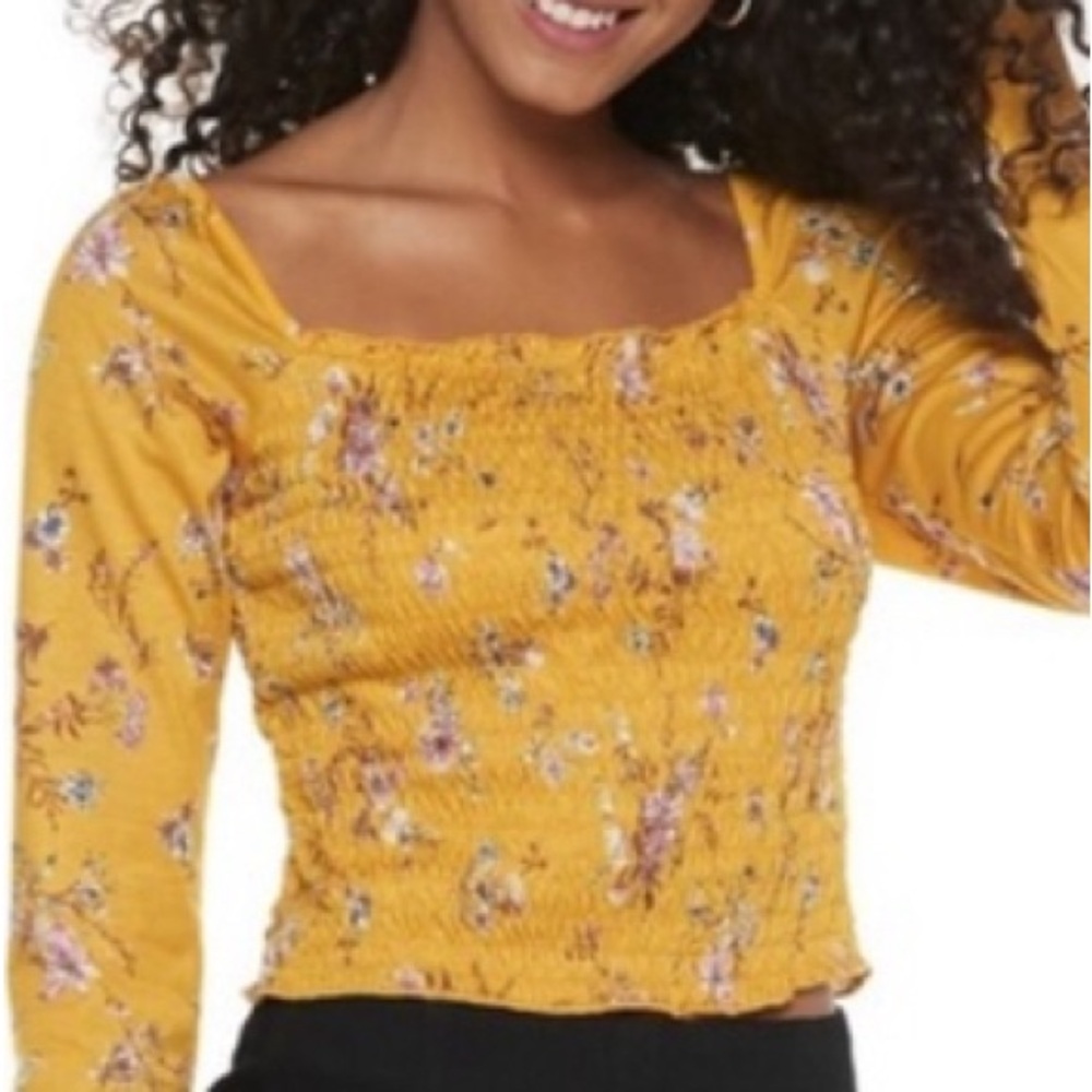 Love Fire size XXL yellow print off Shoulder NWT - Picture 1 of 8